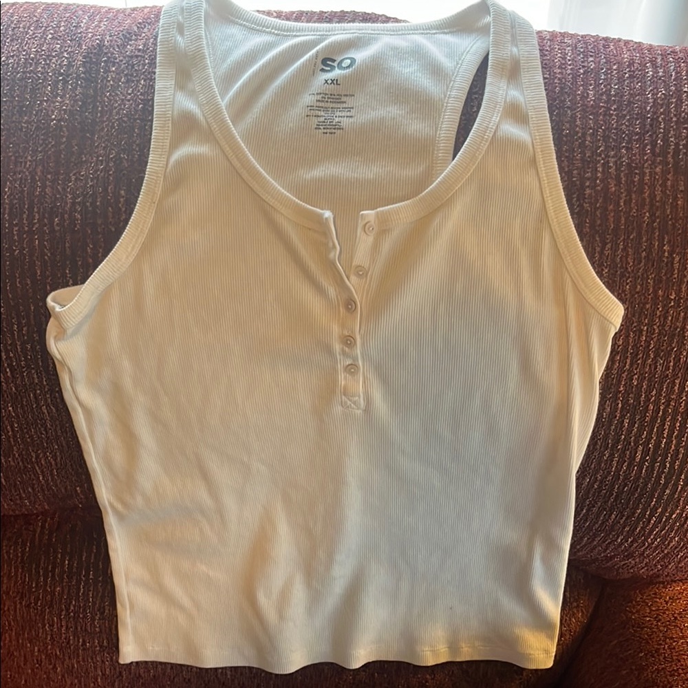 SO Women's White Tank Top
